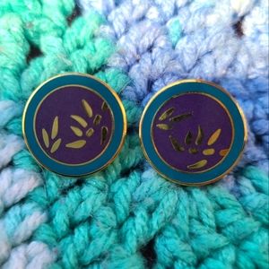 Vintage Enamel Earrings 70s 80s